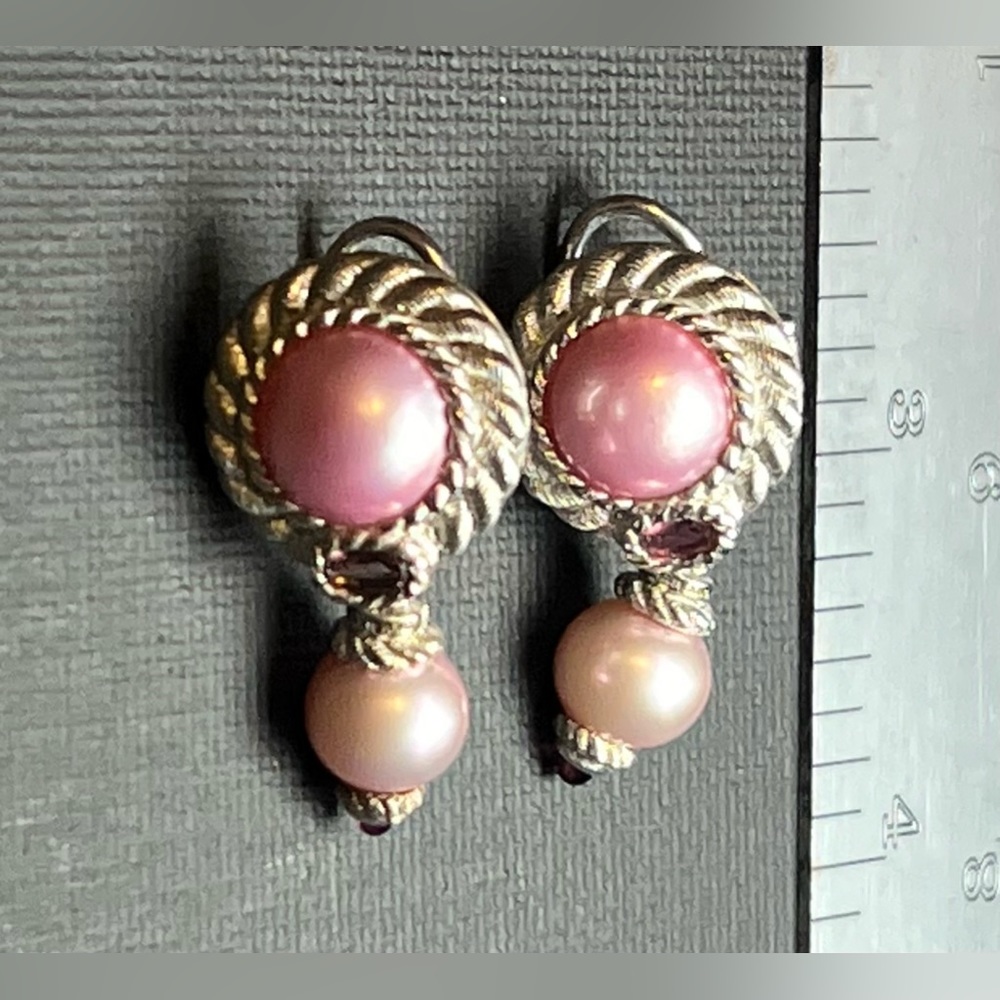 Judith Ripka Pink Mabe Pearl Amethyst Classic Beauty Earrings WITH Enhancers R15